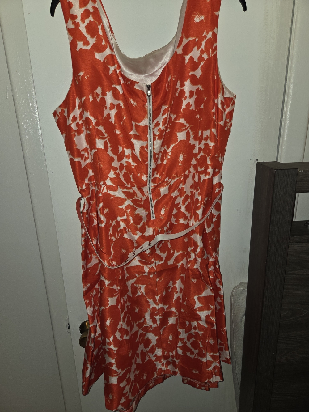 Julian Taylor Orange and White High-Low Dress